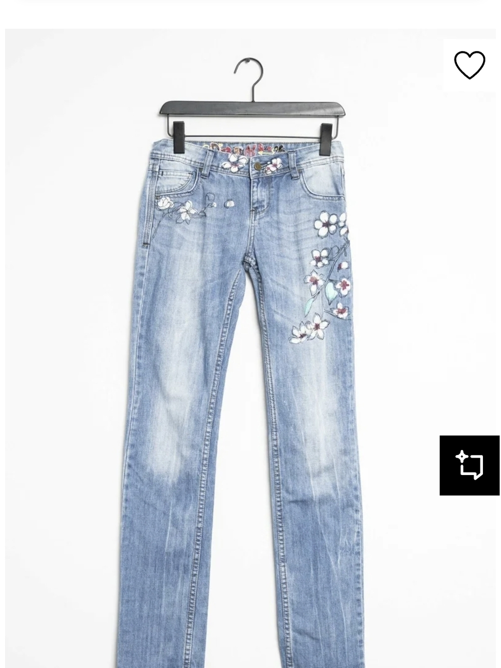 Desigual Florish Art Denim Size 30 Light Wash Blue Women’s Jeans - Picture 1 of 5